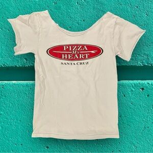Pizza My Heart – Santa Cruz Off-Shoulder Graphic Tee